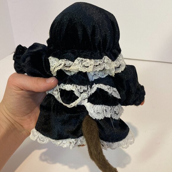 Monchhichi Bebichhichi Maid Black White Doll Stuffed Plush Toy Sekiguchi Japan - Picture 6 of 13